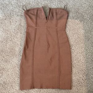 Windsor Strapless Tan Dress